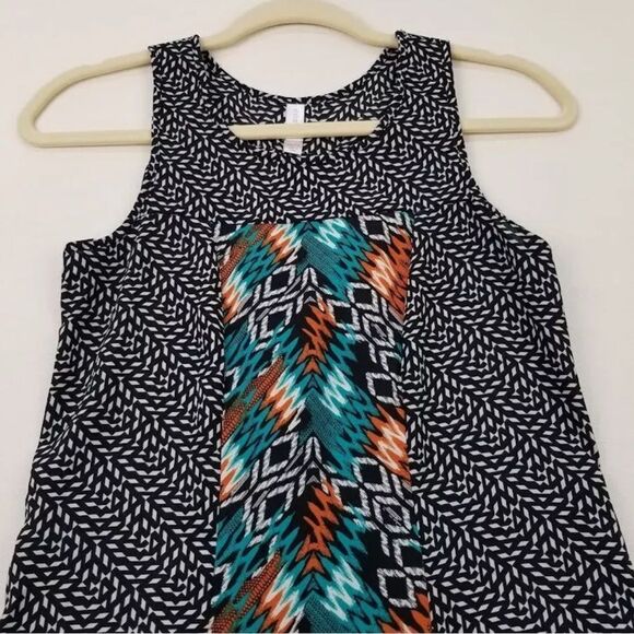 Xhilaration Tank Dress Women’s SP Multicolor Geometric Scoop Sleeveless Summer - Picture 2 of 11